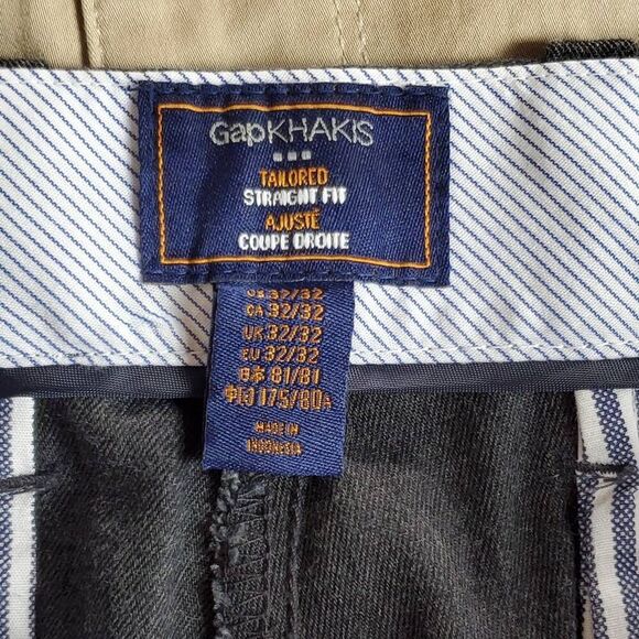 Gap Khakis Men's Tailored Straight Fit Pants 32x32 Charcoal Gray Dress Slacks - Picture 4 of 7